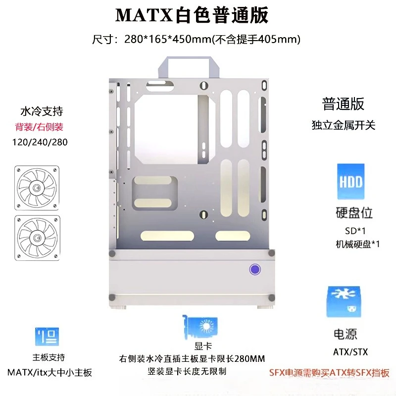Atx Case - Offenes Chassis 240/360 Wassergekühlt Luftgekühlt ATX/MATX