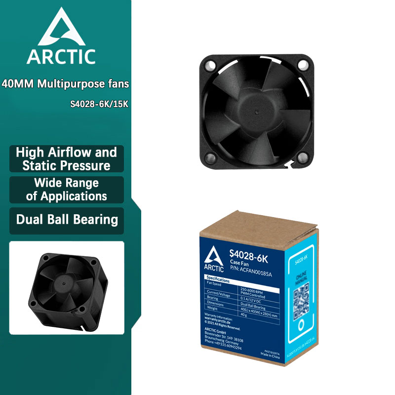 Case Fan Controller - ARCTICS S4028 Computer-Gehäuselüfter mit Doppelkugellager, 4cm,
